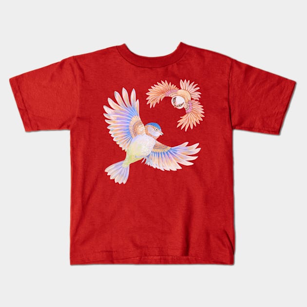 Birds Kids T-Shirt by ruta13art